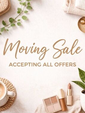 Moving Sale Graphic - Neutral Beige & Gold Text